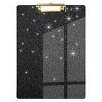 Waveyu Black Glitter Clipboard, Acrylic Clipboard For Women Men, Stardard Letter Size Clipboard With Low Profile Gold Clip For D