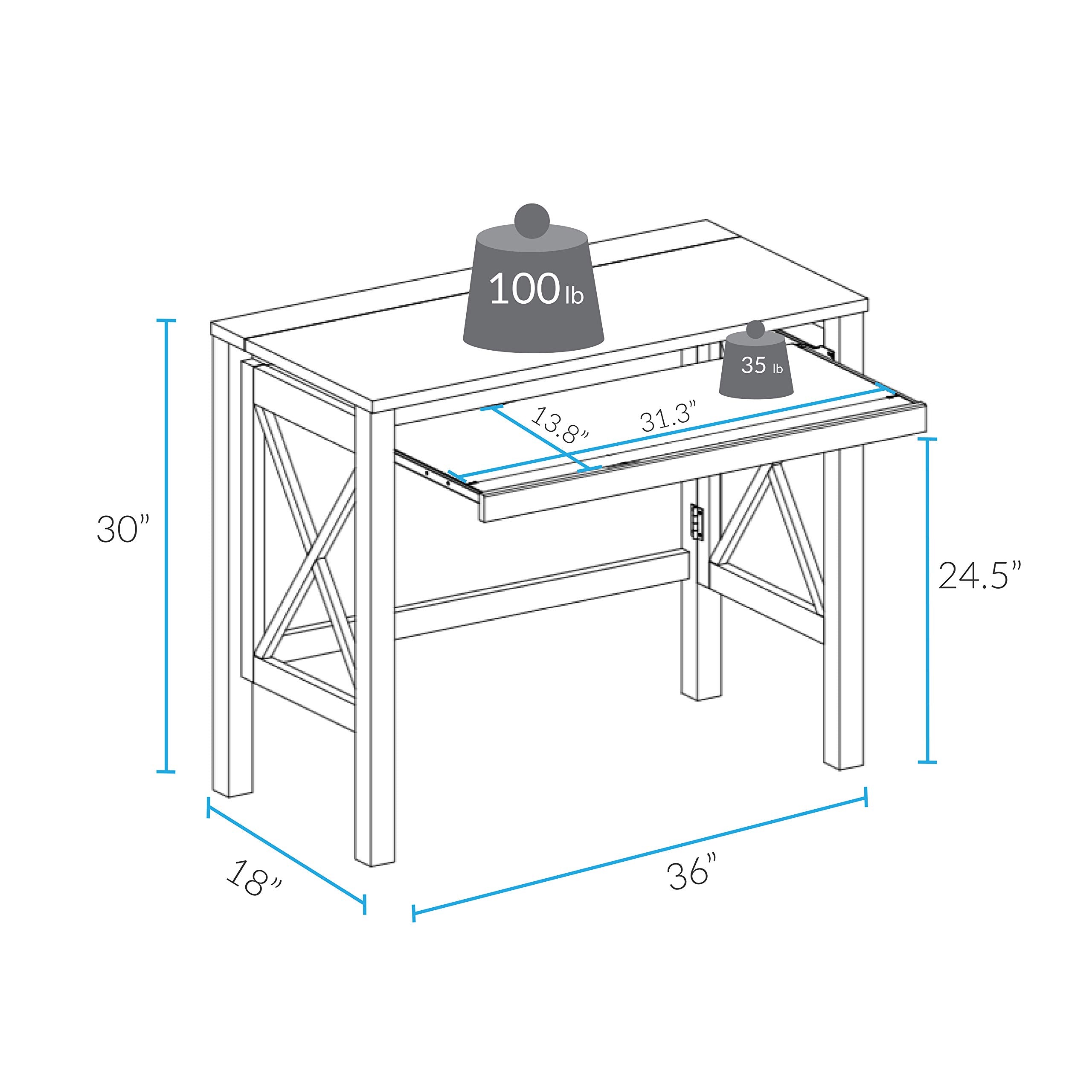 Casual Home Montego Folding Desk With Pull-Out Tray-Espresso