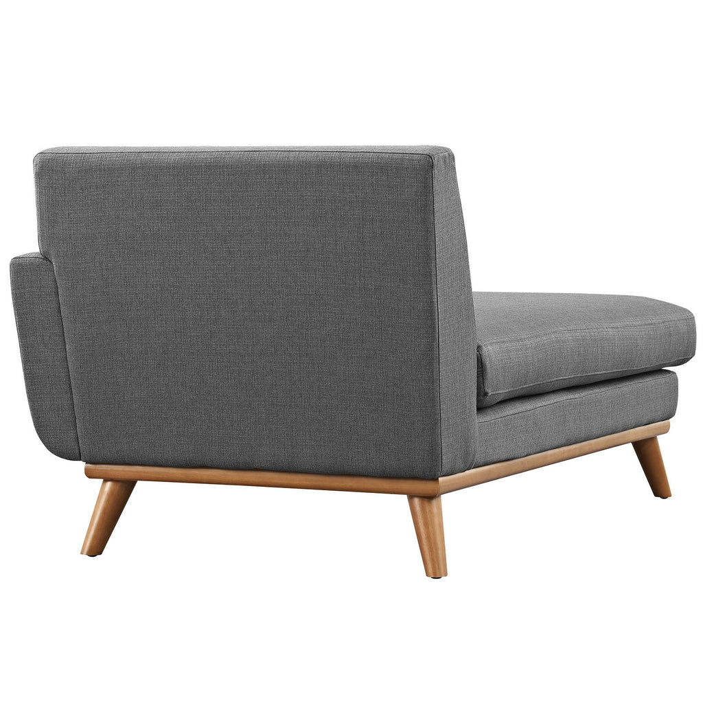 Modway Engage Mid-Century Modern Upholstered Fabric Right-Arm Chaise In Gray