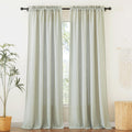 Ryb Home Sage Curtains Natural Linen Blend Drapes Semi Sheer Light Filtering Privacy Protected Curtain Panels For Living Room/Li