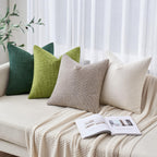 Miulee Burlap Linen Throw Pillow Covers 20X20 Inch Green Decorative Pillow Covers Modern Farmhouse Pillowcases Soft Accent Cushi