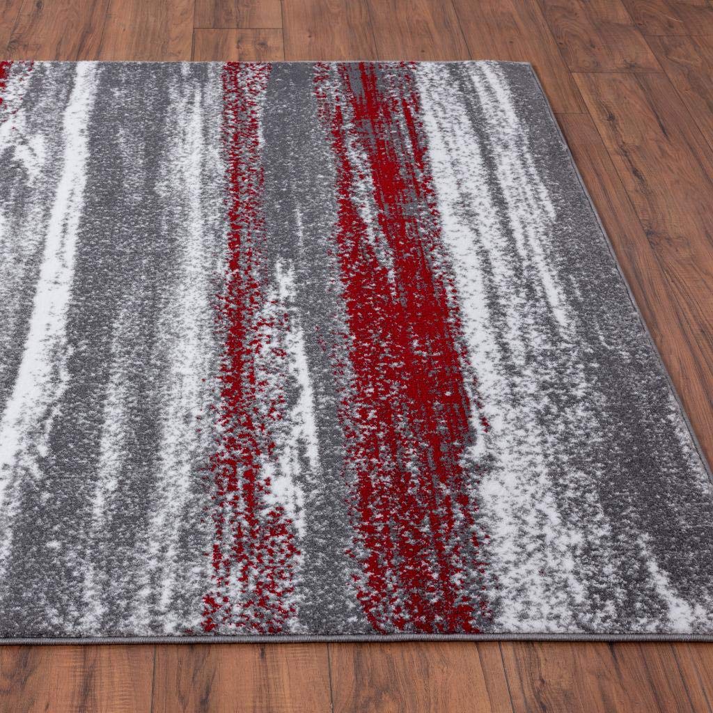 Luxe Weavers Modern Abstract Red 4X5 Area Rug