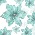36 Pcs 3 Size Christmas Poinsettia Christmas Tree Flowers Glitter Faux Flowers Decoration Artificial Poinsettia Ornaments For Ch