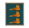 Poster Master Lying Tigers Poster - Retro Tiger Print - Groovy Art - Funky Art - Jungle Art - Cat Art - Modern Art - Minimal Art