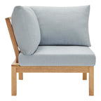 Modway Eei-3694-Nat-Lbu Freeport Corner Chair, Natural Light Blue