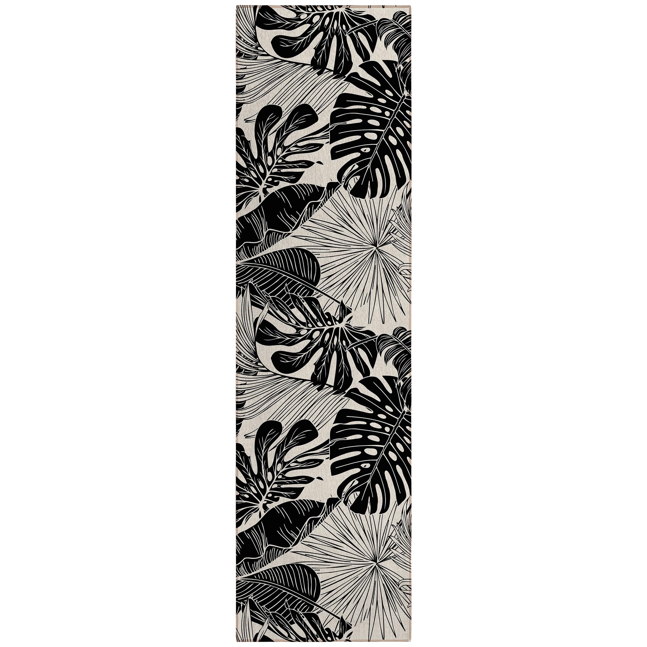 Dalyn Rugs Tropics Tc16 Black 2'3" X 7'6" Indoor Outdoor Runner Rug, Easy Clean, Machine Washable, Non Shedding, Hallway, Entry, Kitchen, Patio Rug