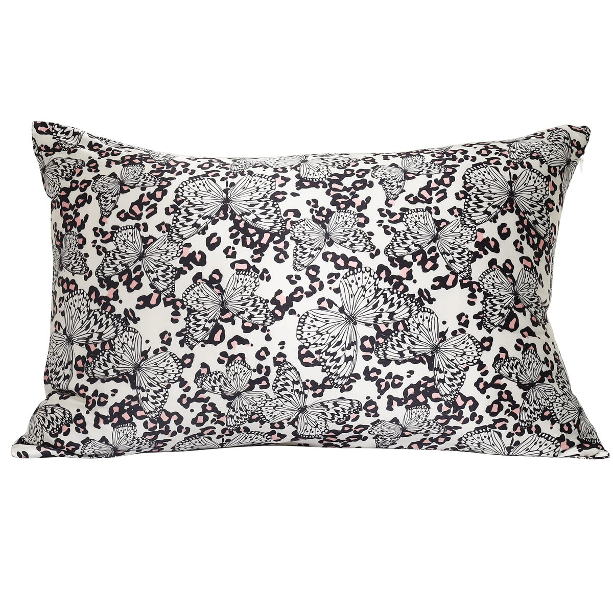 Mansphil King Butterfly Print 100% Silk Pillowcase, 22 Momme Mulberry Silk Pillow Case For Hair And Skin, Hidden Zipper, 20'X36