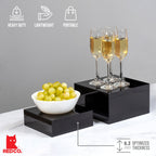 Red Co. Set Of 3 Glossy Black Acrylic Cube Display Nesting Risers With Hollow Bottoms - 2 Pack