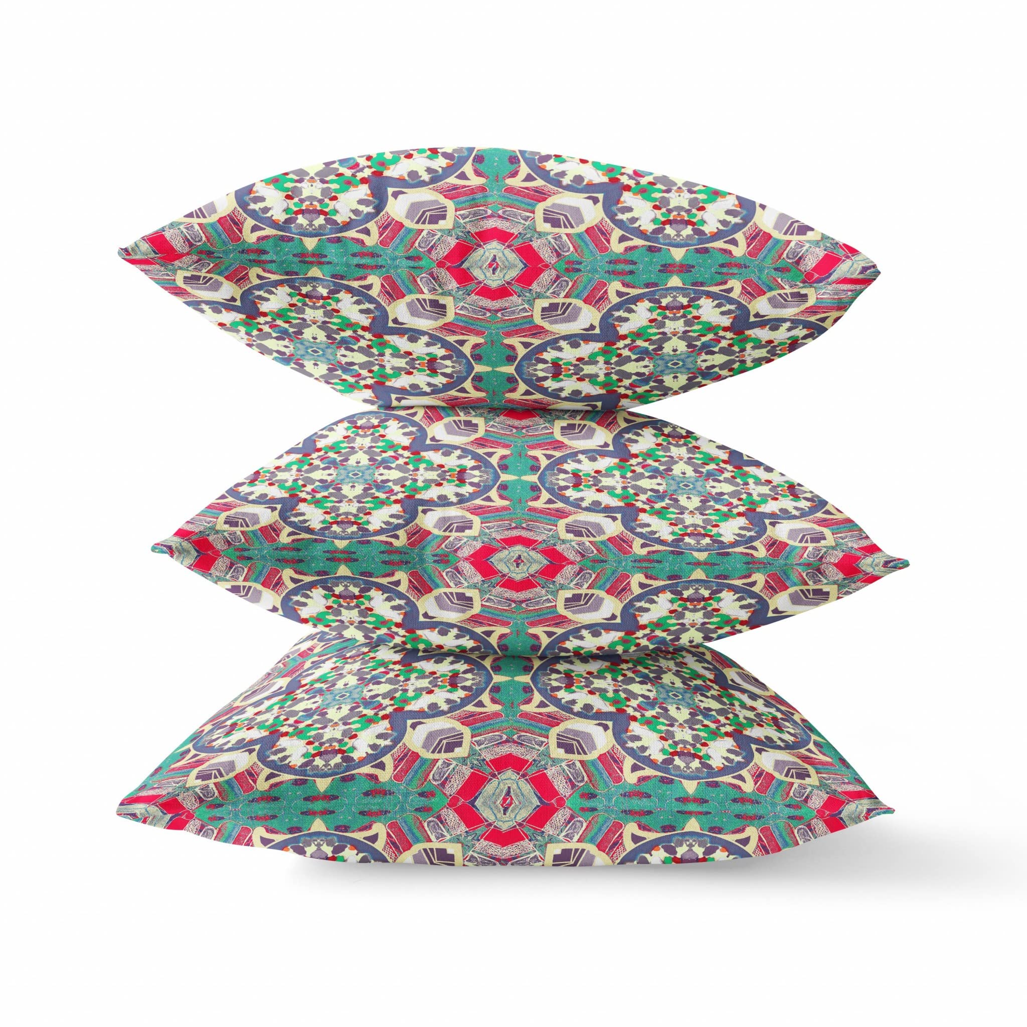 HomeRoots Green Grey Pink Gray Pink Cloverleaf Boho Suede Throw Pillow