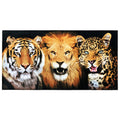 Softerry Big Cats Beach Towel 30 x 60 inches Wild Felines Lion, Bengal Tiger and Leopard Jaguar 100% Cotton