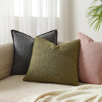 Juspurbet Olive Green Boucle Broadside Throw Pillow Covers 22X22 Inch Set Of 2 For Couch Bedroom Sofa Living Room Decorative Sof