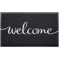 Cozybounty Black Door Mat Durable Welcome Mats Outdoor Indoor Non-Slip Doormat For Entryway Low-Profile Floor Mat For Yard, Gara