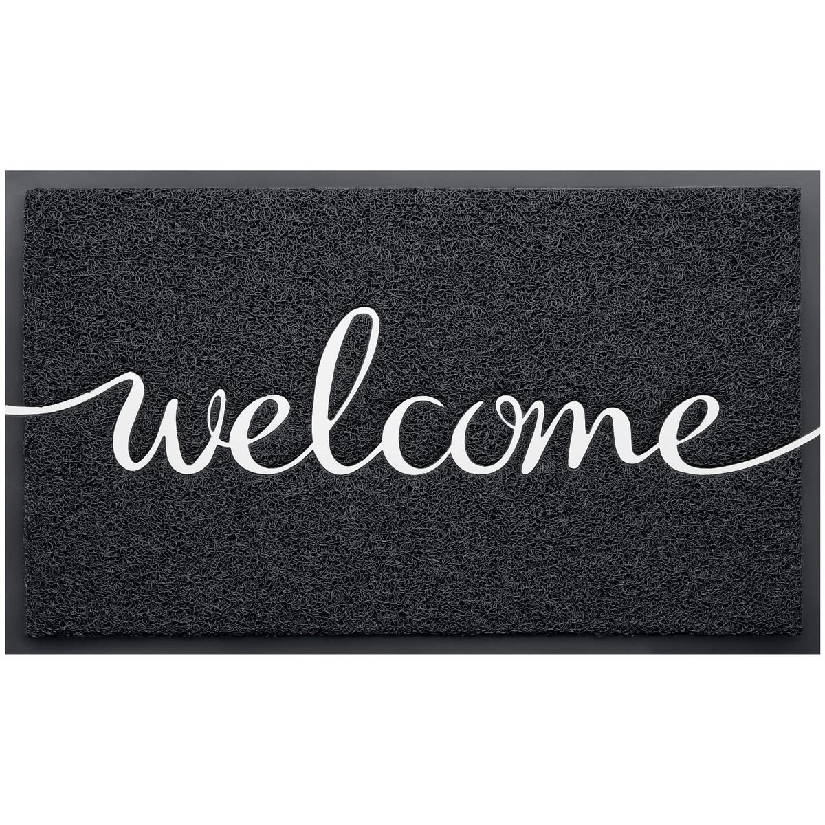 Cozybounty Black Door Mat Durable Welcome Mats Outdoor Indoor Non-Slip Doormat For Entryway Low-Profile Floor Mat For Yard, Gara