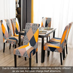 Jqinhome Dining Chair Covers Set Of 4,Magic Cube High Stretch Removable Washable Parsons Chair Slipcover For Dining Room Home Party Hotel Wedding Ceremony (Geometric Patterns)
