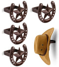 Cowboy Hat Hanger Wall Mount, 4 Pack Cowboy Hat Rack, Metal Horseshoe Hook, Horseshoe Decor, Western Hat Hook for Wall, Hat Hold