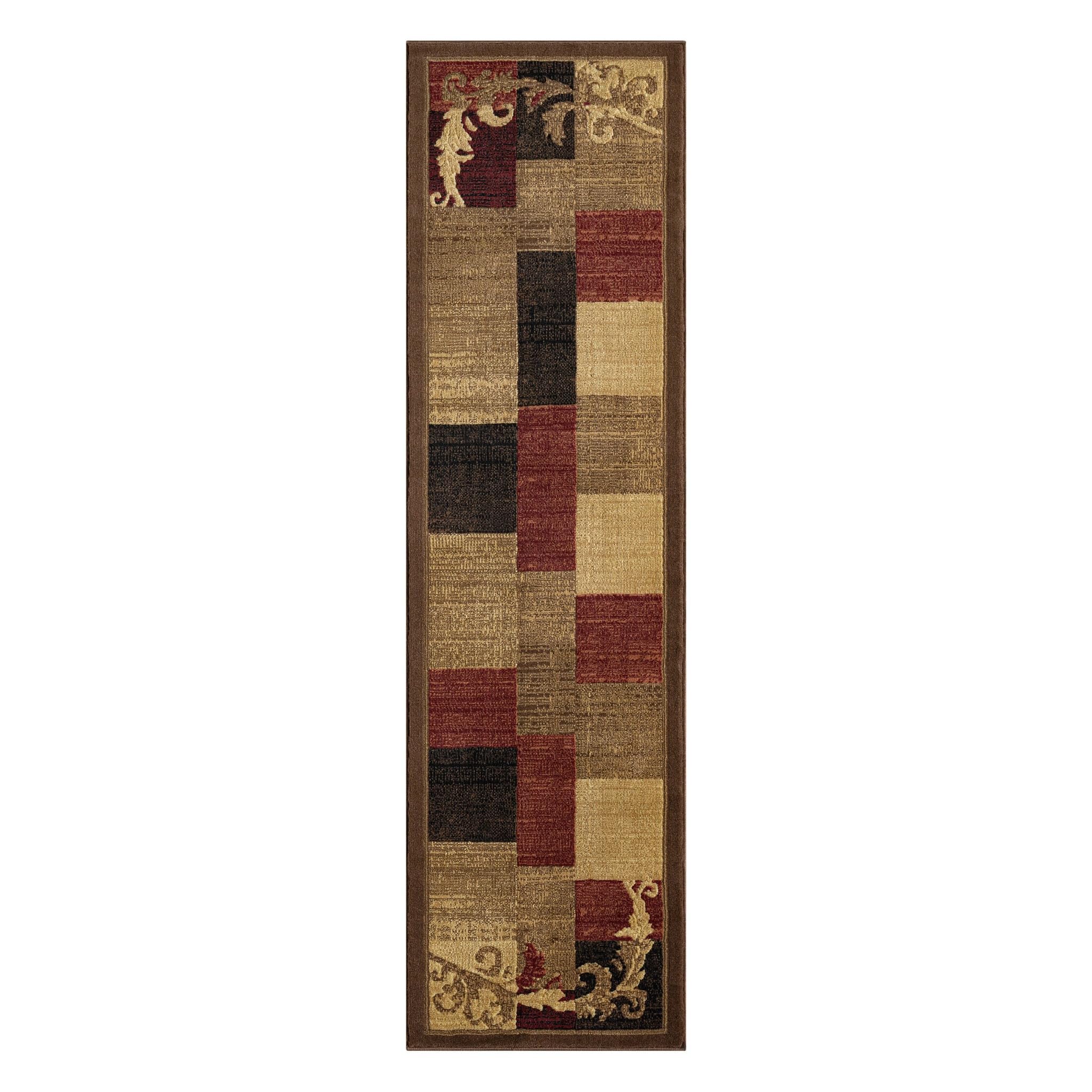 Home Dynamix Catalina Pierre Contemporary Modern Runner Rug 19x72 Geometric Brown Red/Brown