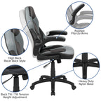 Flash Furniture Optis Black Gaming Desk and Gray/Black Racing Chair Set with Cup Holder, Headphone Hook & 2 Wire Management Holes