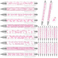 Sayglossy 50 Pcs Christian Pens Bulk Pink Bow Christmas Religious Gifts for Women 1.00mm Coquette Ballpoint Pens Bible Verse Ins