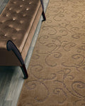 ORFA HOME Custom Length Hallway Runner Rug,Slip Resistant,Scroll Brownish Beige, 26 Inch X 5 feet, Sold and Priced Per Foot