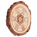 GORGECRAFT 3.9 Inch Metatrons Cube Mandala Wall Art Nature Wooden Crystal Grid Board Sacred Geometry Wall Decor Meditation Chak