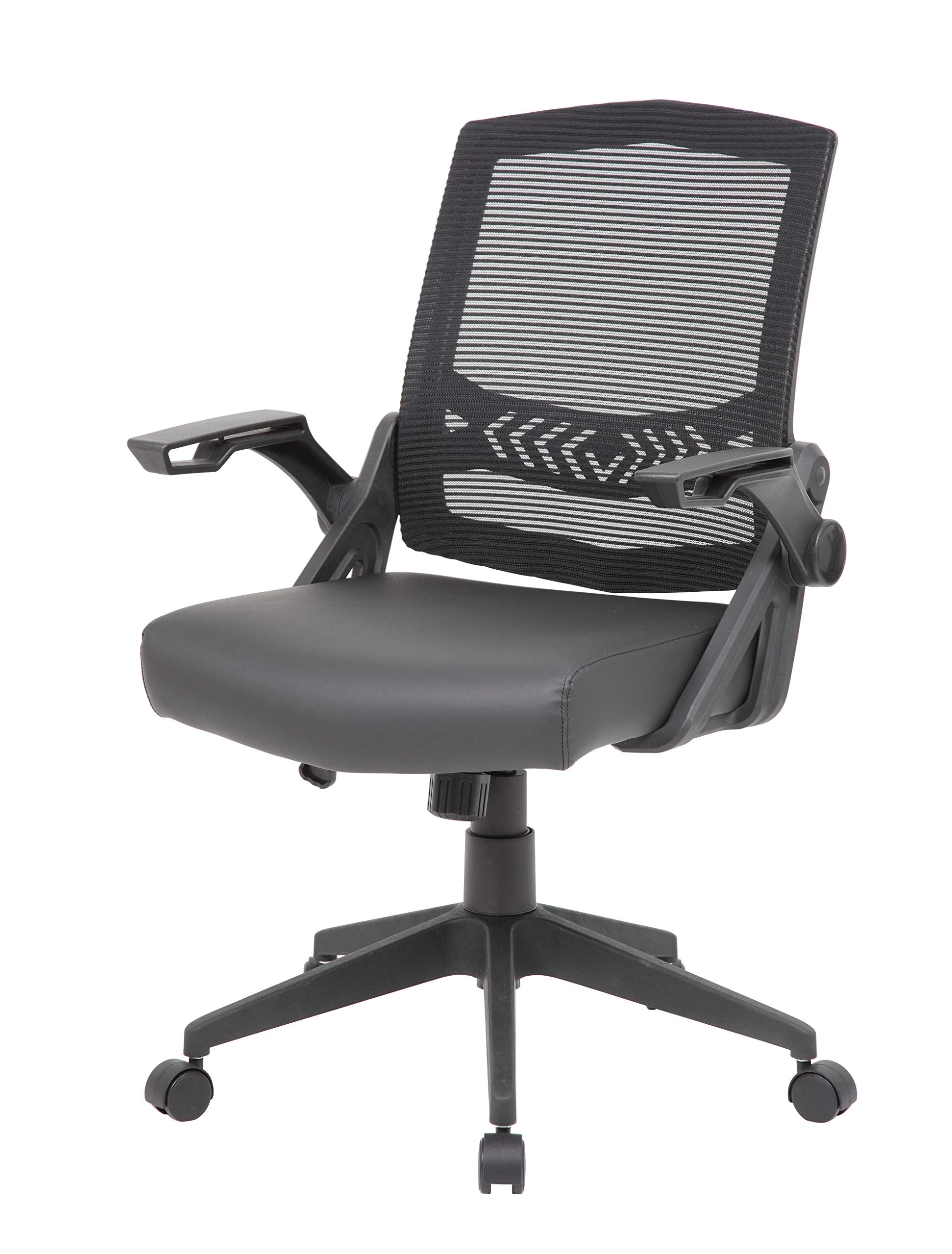 Boss Office Products Task Chair With Flip Arms, Black,26.5"D X 24"W X 39.5"H