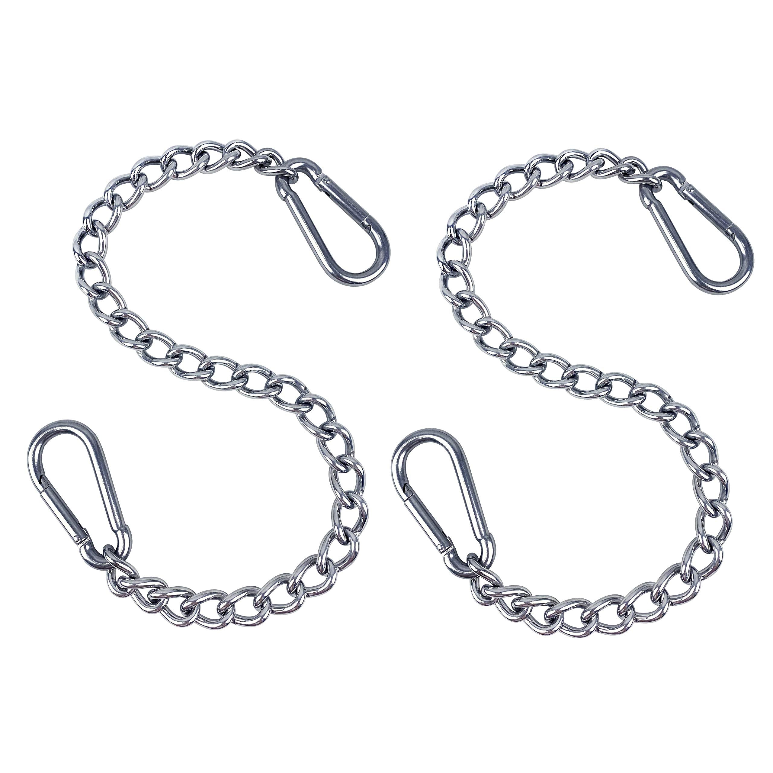 Hanging Chair Chain with Two Carabiners, Stainless Steel Hanging Kits for Hammock Punching Bags Heavy Duty 400LB Capacity Indoor
