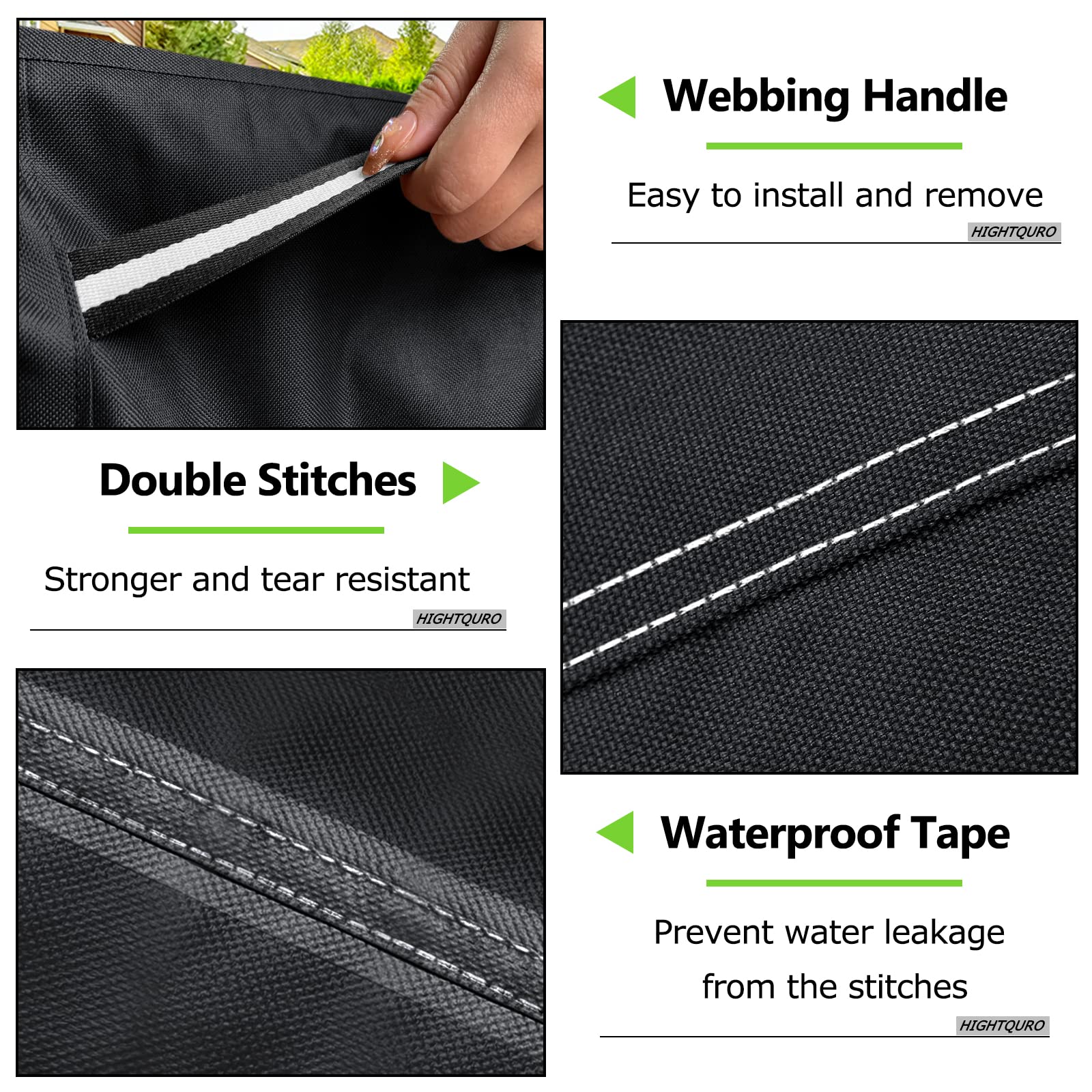 Patio Furniture Covers Waterproof, 600D Outdoor Furniture Covers Waterproof, Rectangular Outdoor Sectional Sofa Set Covers, Extra Large Patio Covers For Outdoor Furniture, 126'X63'X28'-Black