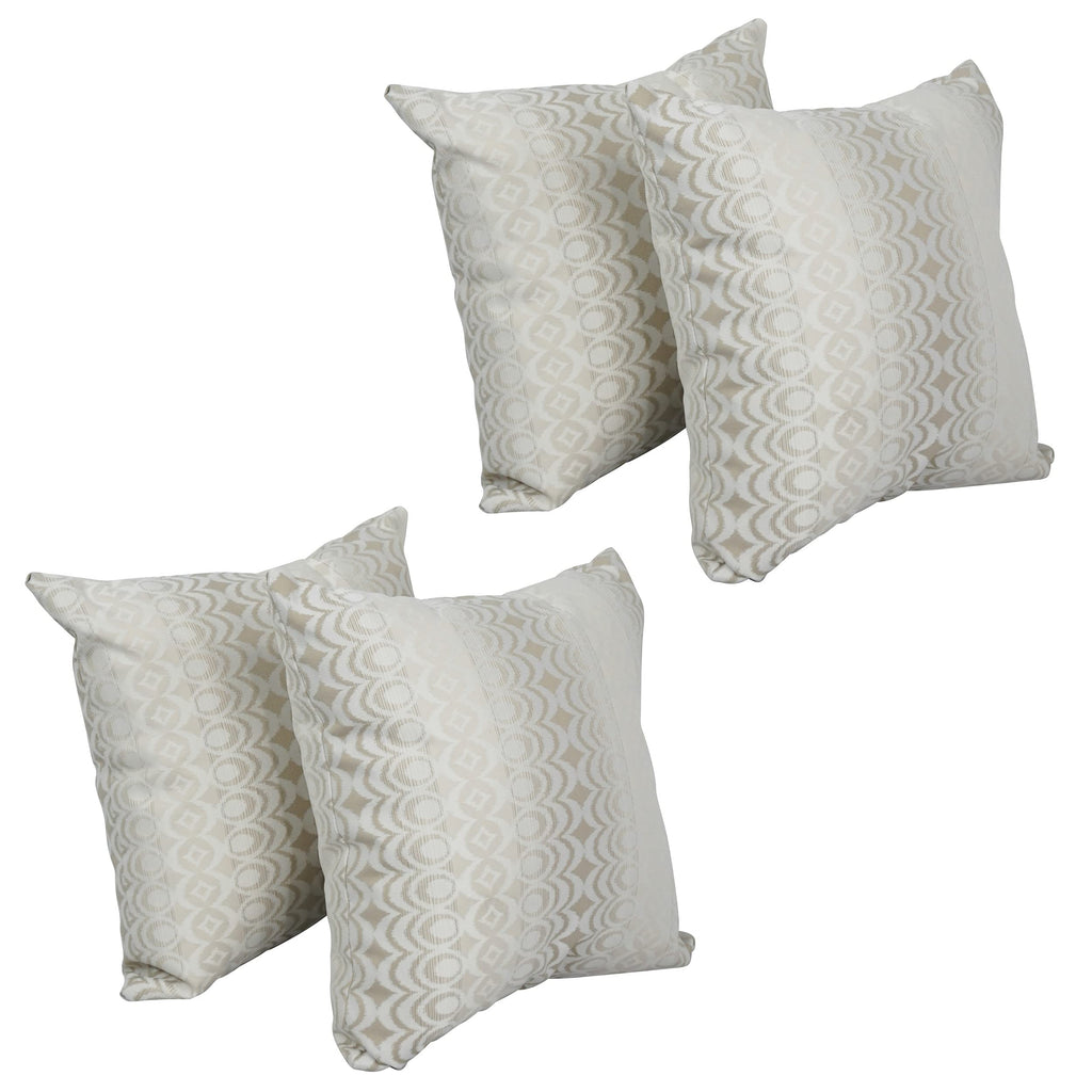 Blazing Needles Square Polyester Jacquard Throw Pillows, 17", Torero Dune 4 Count