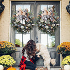 Hongsome Buffalo Plaid Burlap Bows For Wreath 2 Pack,12   X9.4   Large Rustic Farmhouse Decor Tree Topper Check Bow Decorations
