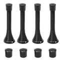 Kare & Kind 4X Spring Door Stoppers (Black) - Screw-In Flexible Steel Stoppers With Black Rubber Bumper Tips - Protect Walls Fro