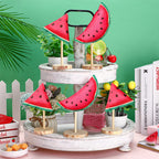 Bucherry 5 Pcs Watermelon Decor Summer Watermelon Tiered Tray Decor Watermelon Fabric Standing Table Centerpiece Watermelon Kitc