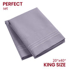 Mellanni Pillow Cases - 2 Pc Iconic Collection Pillowcases - Luxury, Extra Soft, Cooling Pillow Covers - Envelope Closure (King 20' X 40', Hazy Lilac)