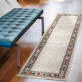 Antep Rugs Alfombras Modern Bordered 2x10 Non-Skid (Non-Slip) Low Profile Pile Rubber Backing Indoor Area Runner Rugs (Beige, 2