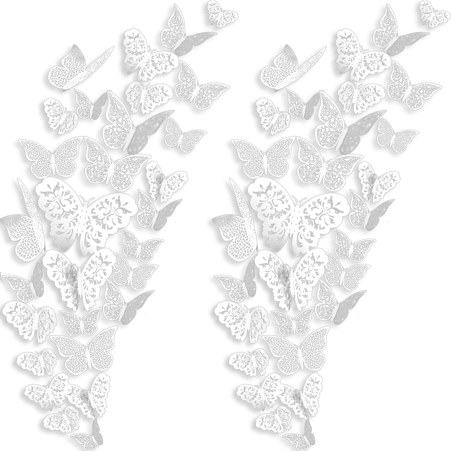 Bememo 72 Pieces 3D Butterfly Wall Decals Sticker Wall Decal Decor Art Decorative Sticker 3 Sizes for Room Home Nursery Classroo