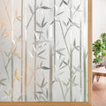 rabbitgoo Window Privacy Film Frosted Bamboo Pattern, Removable UV Blocking Stained Glass Decals Covering Decorative Window Clin