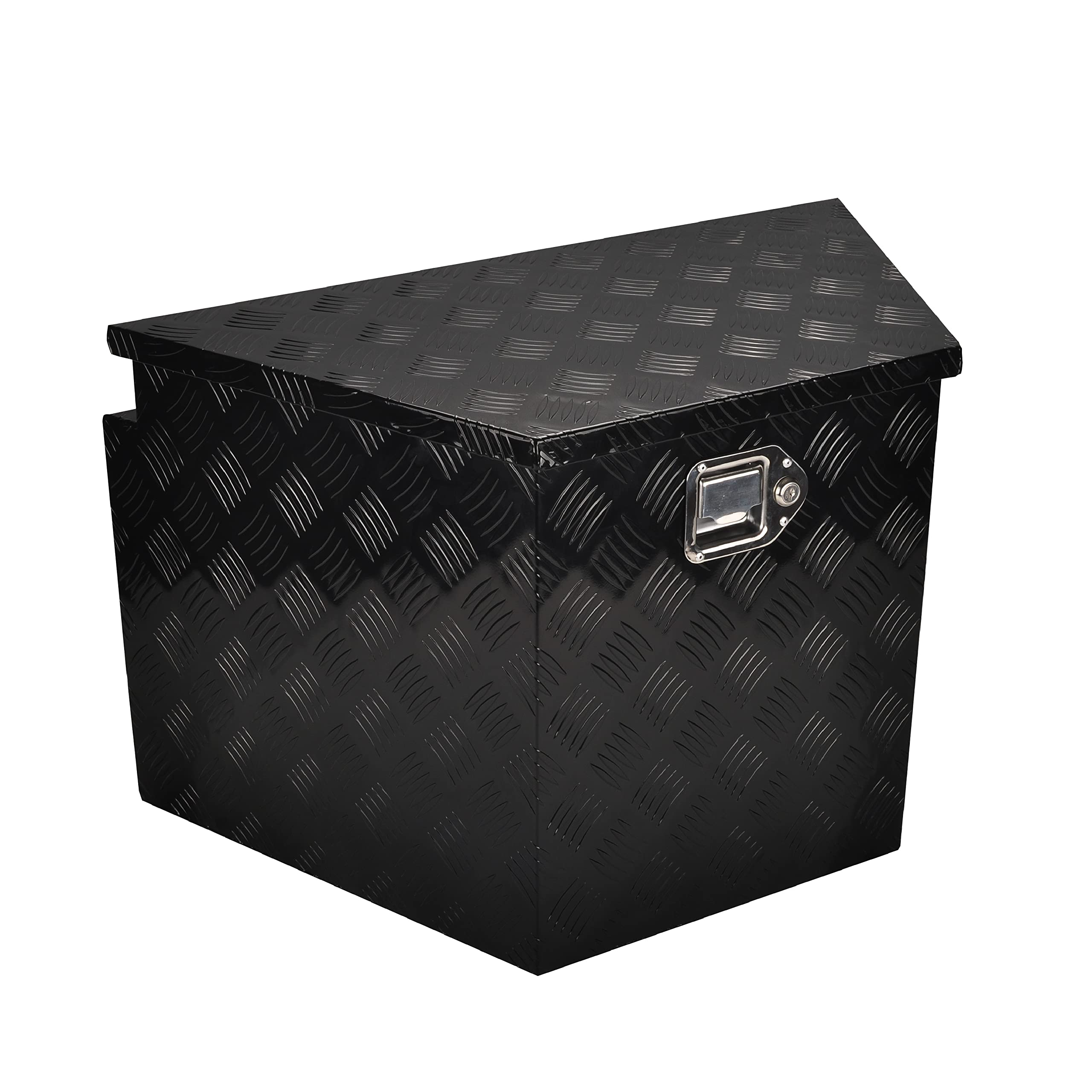 Fgjqefg 29 Inch Aluminum Utility Trailer Tongue Tool Box Wide Trailer Storage Organizer Rv Storage Tool Box With Lock & Keys Bla
