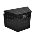 Fgjqefg 29 Inch Aluminum Utility Trailer Tongue Tool Box Wide Trailer Storage Organizer Rv Storage Tool Box With Lock & Keys Bla