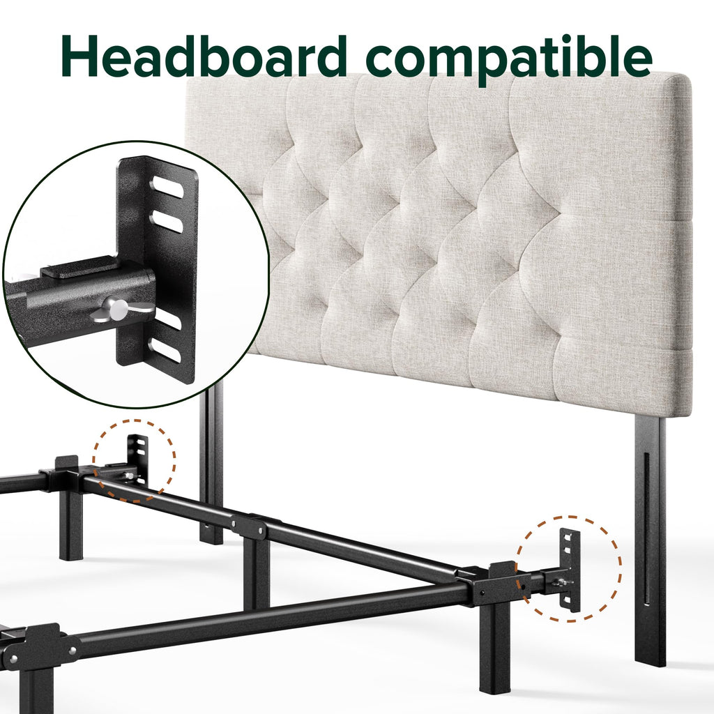 Zinus 7 Inch Compack® Metal Bed Frame, Support Bed Frame For Box Spring And Mattress Set, Black, Full