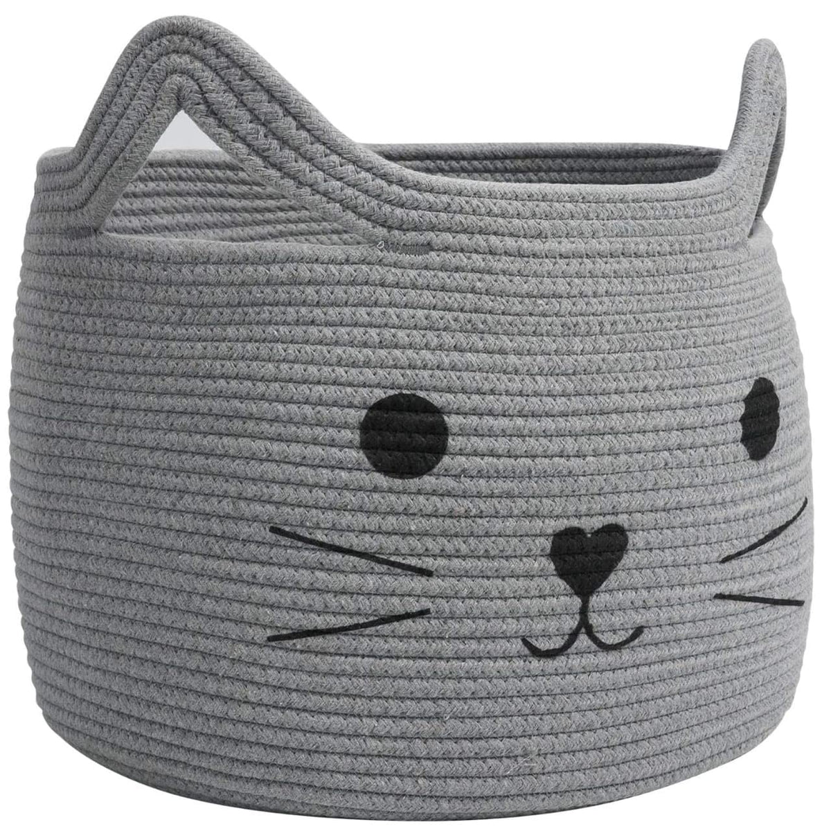 Gleckn Baskets for Organizing Cute Animal Storage Baskets Cat Toy Basket Big Cotton Rope Hamper Organizer for Laundry, Towels, B