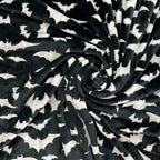 Spooky Halloween Throw Blanket For Couch Or Sofa: Silver Night Bats On Black Design On Soft Velvet Fleece Oversized 50' X 70'