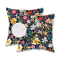 Homfreest Outdoor Floral Throw Pillow Covers 18X18 Inch Set Of 2 Black Waterproof Flowers Decorative Spring Summer Holiday Patio