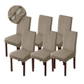 Genina Waterproof Chair Covers For Dining Room Dining Chair Covers Kitchen Parsons Chair Covers (Taupe, 6 Pcs)