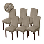 Genina Waterproof Chair Covers For Dining Room Dining Chair Covers Kitchen Parsons Chair Covers (Taupe, 6 Pcs)