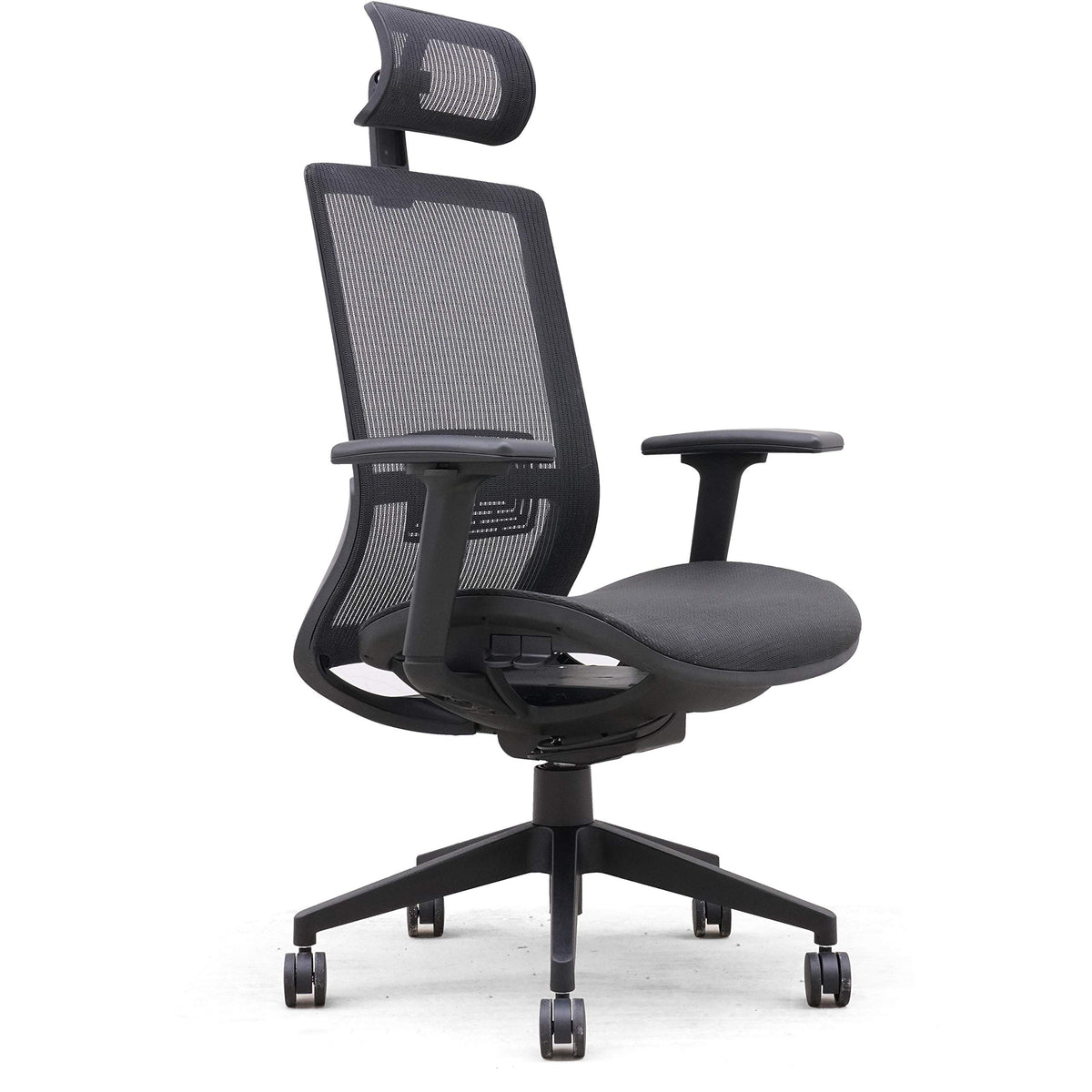 Lorell Mesh Task Chair With Headrest, Black