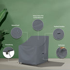 Covers & All Outdoor Chair Cover, 12 Oz Waterproof Uv & Weather Resistant Patio Furniture Sofa Cover For Outdoor Outside Seating Lawn Garden, With Air Vents & Drawstrings (36'L X 37'W X 36'H, Gray)