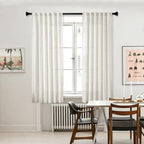 Natural Living Room Linen Textured Curtains 63 Inch Length 2 Panels Cream Farmhouse Boho Back Tab Light Filtering Semi Transpare