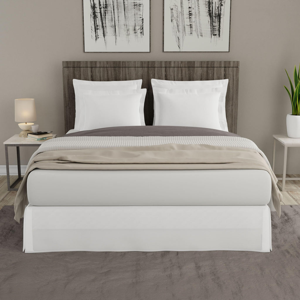 Today? Home - Toh25014Whit05 Microfiber Classic Tailored Styling Bed Skirt Dust Ruffle, California King, White
