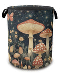 Fantasy Mushroom Laundry Basket,Butterfly Stars Collapsible Laundry Baskets with Handles,Waterproof Oxford Cloth Storage Basket 