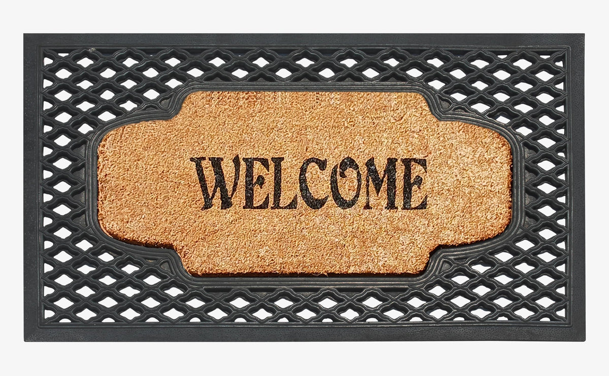 A1Hc Natural Coir And Rubber Door Mat, 23'X38' Thick Durable Doormats For Indoor Outdoor Entrance, Heavy Duty, Thin Profile Do
