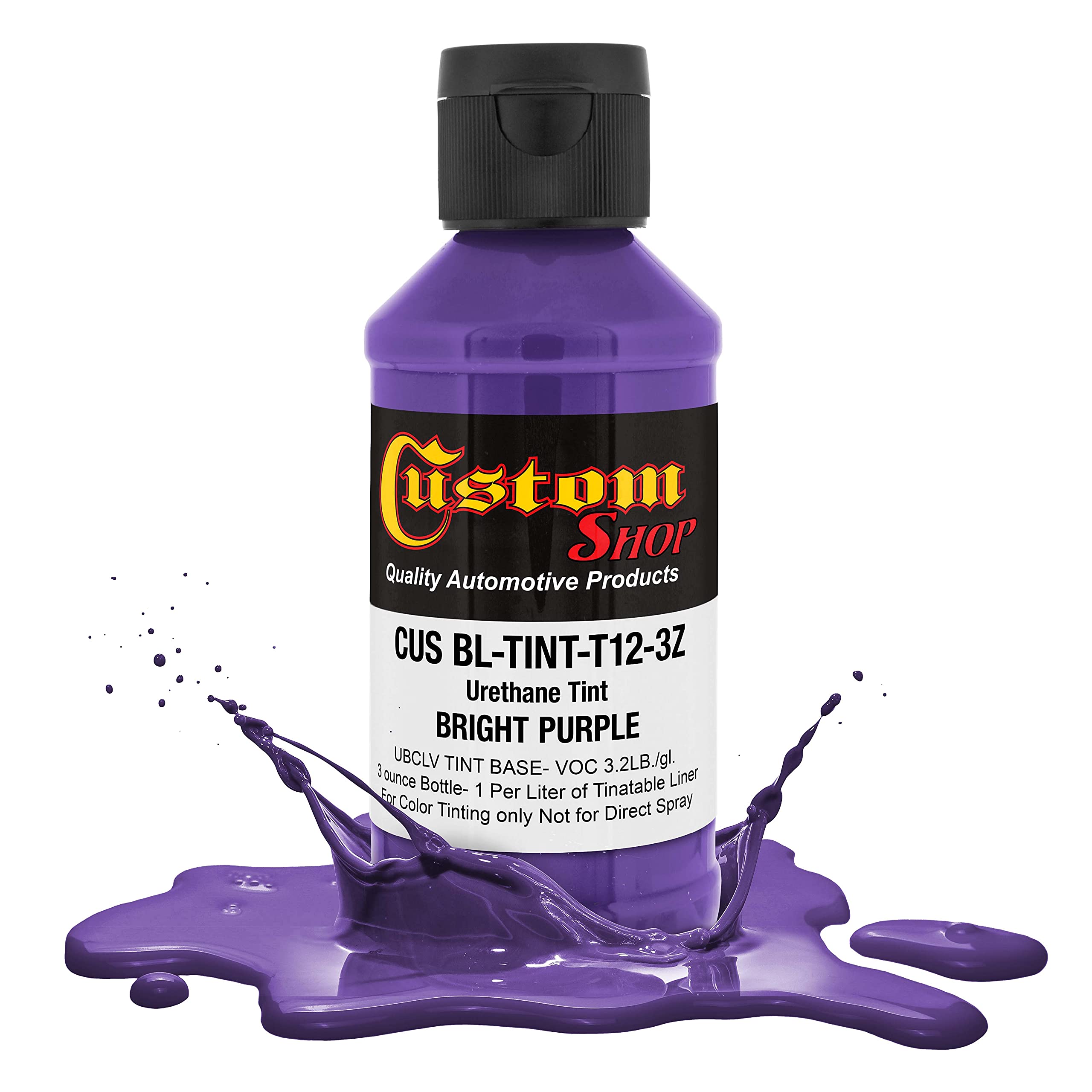 Custom Coat 3 Ounce (Bright Purple Color) Urethane Tint Concentrate For Tinting Truck Bed Liner Coatings - Proportioned For Use